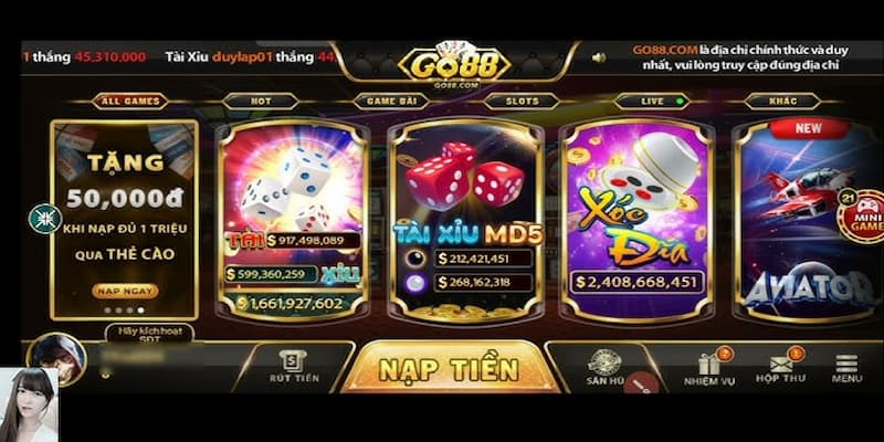 Tổng hợp các tựa game cược hấp dẫn tại Go88