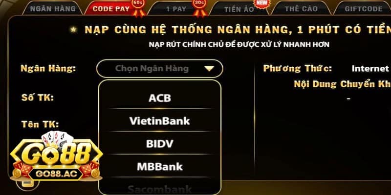 nạp tiền Go88